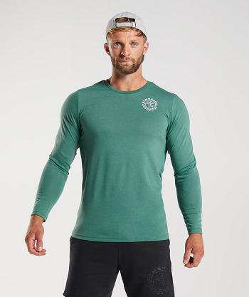 Long Sleeve Gymshark Legacy Hombre Verde | CO 3499EBC